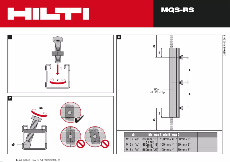Page 1 of the manual User Manual Hilti MQS-RS