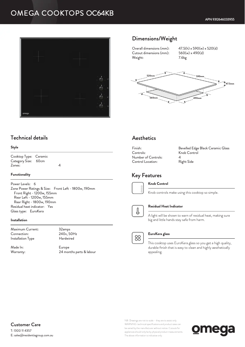 First page image of the manual for OC64KB