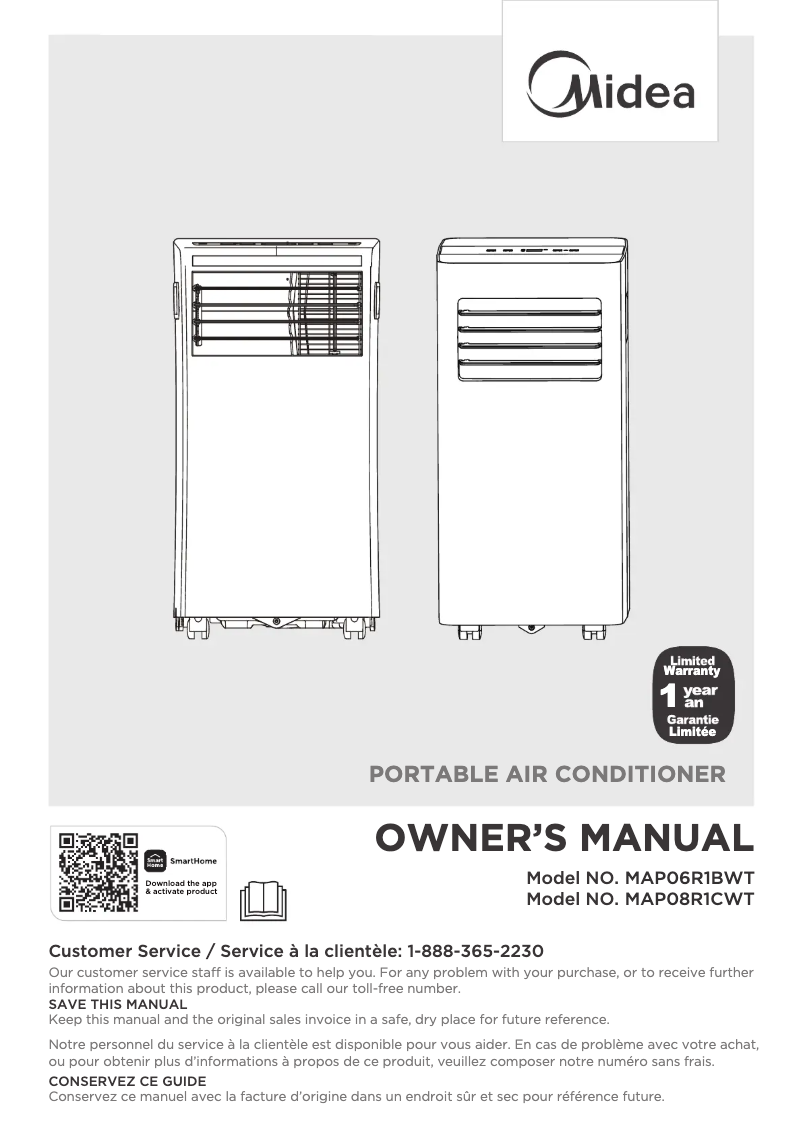 Page 1 of the manual User Manual Midea MAP06R1BWT