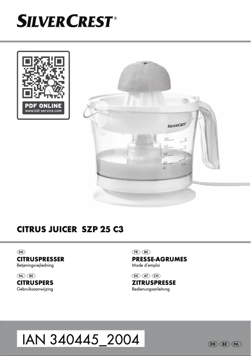 First page image of the manual for SZP 40 B1