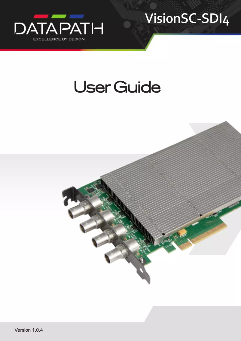 Page 1 of the manual User Manual Datapath VisionSC-SDI4