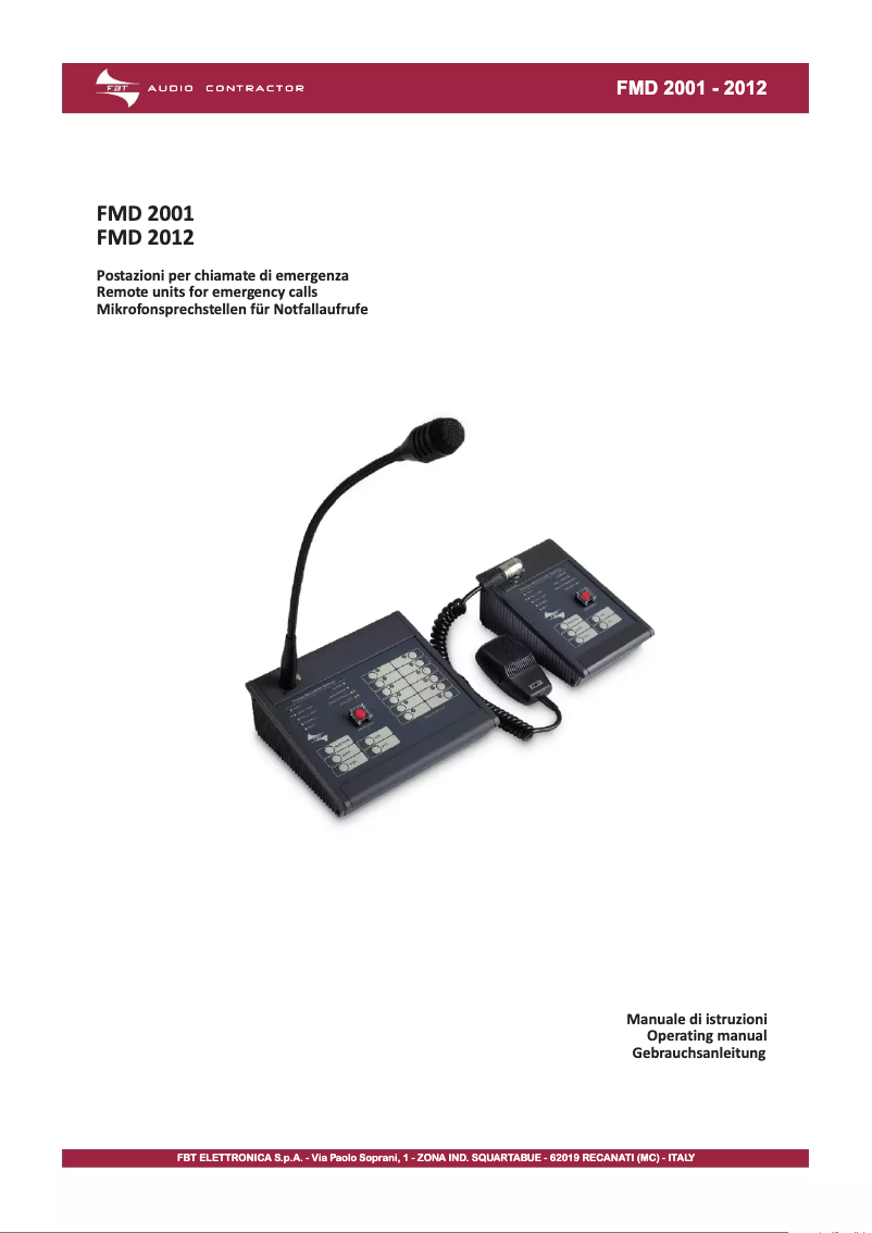 First page image of the manual for FMD 2001