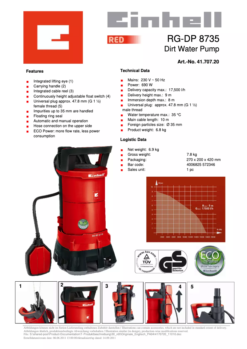 First page image of the manual for GE-DP 6935 ECO