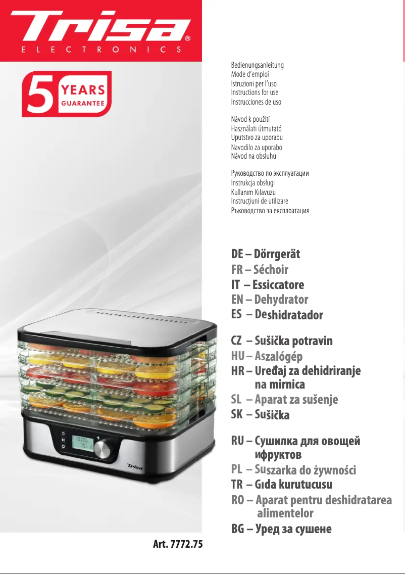 First page image of the manual for Healthy Snack 7772