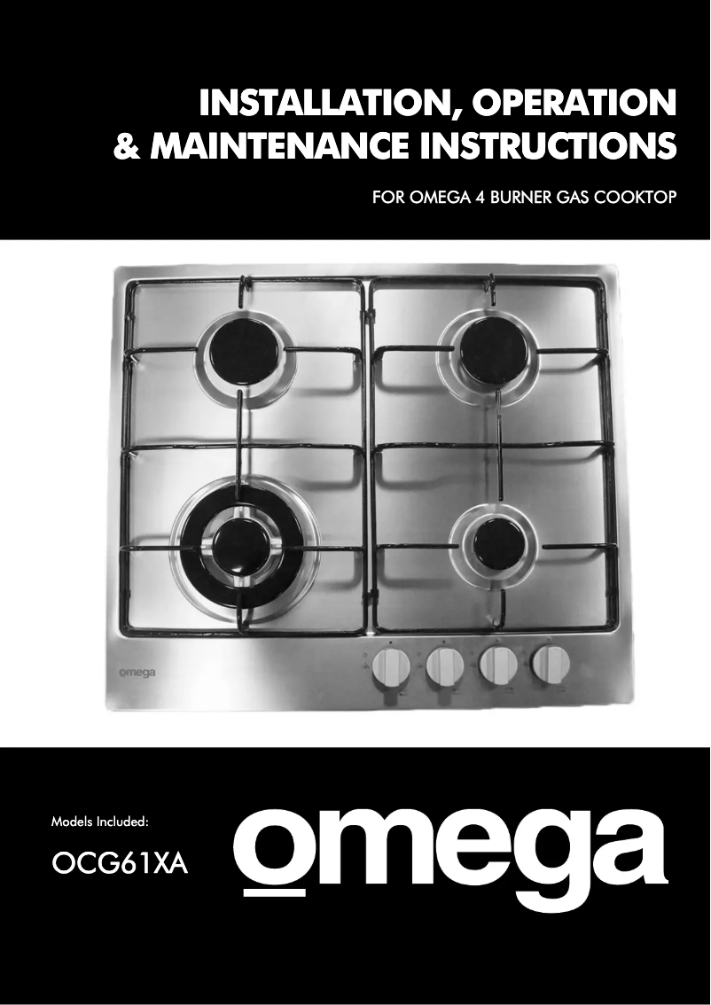 Page 1 of the manual Instructions / Assembly Omega OCG61XA