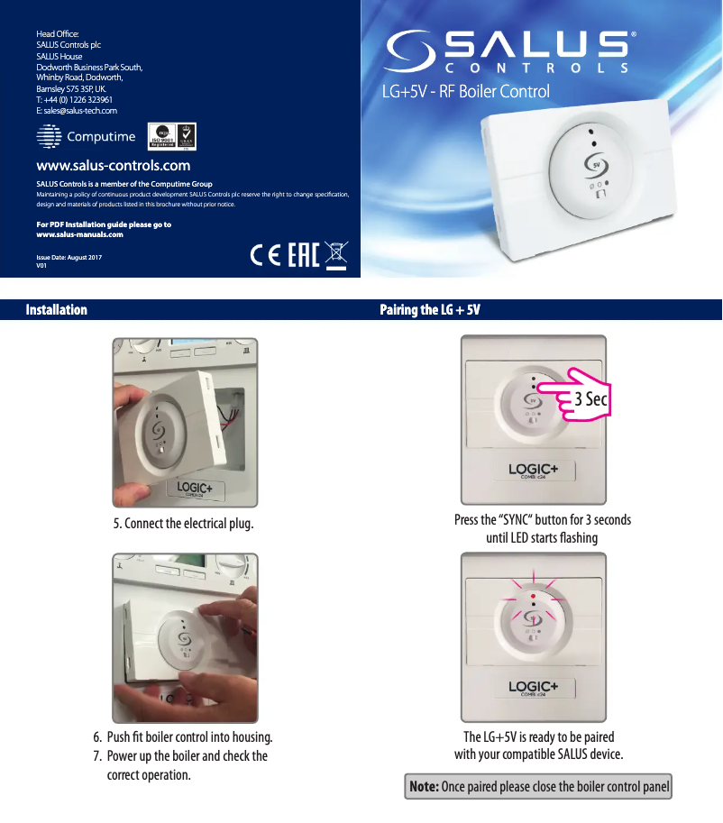 Page 1 of the manual User Manual Salus LG+5V