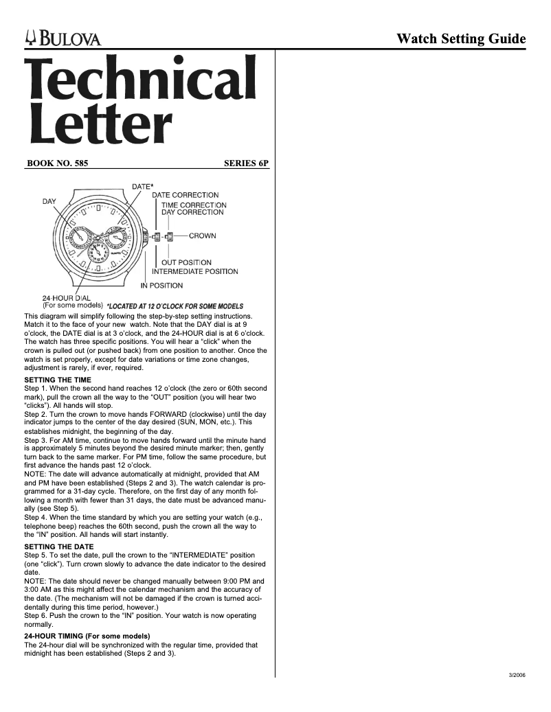 Page 1 of the manual User Manual Bulova 96C002