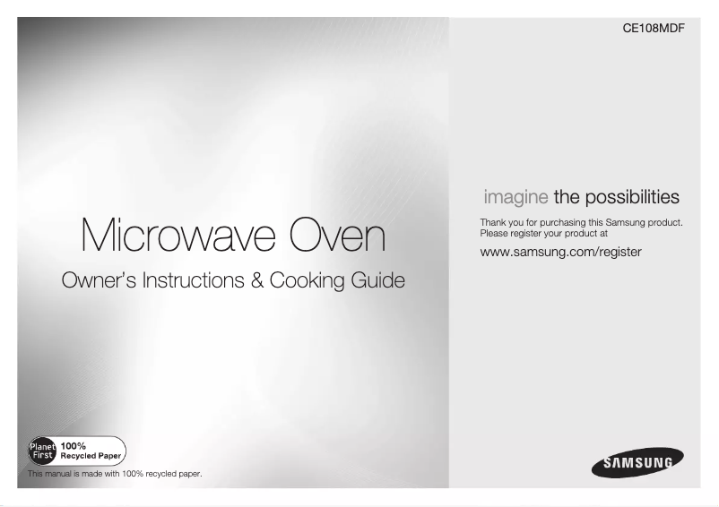 Page 1 of the manual User Manual Samsung CE108MDF-M