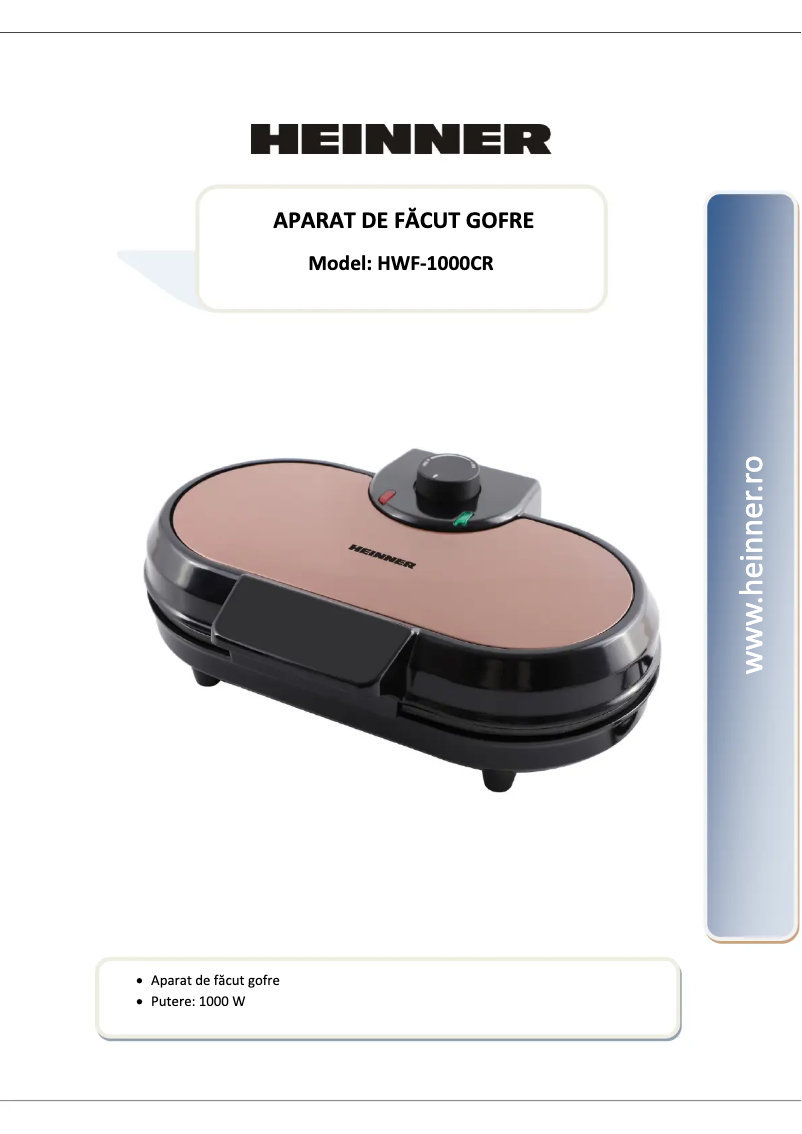 First page image of the manual for HWF-1000CR