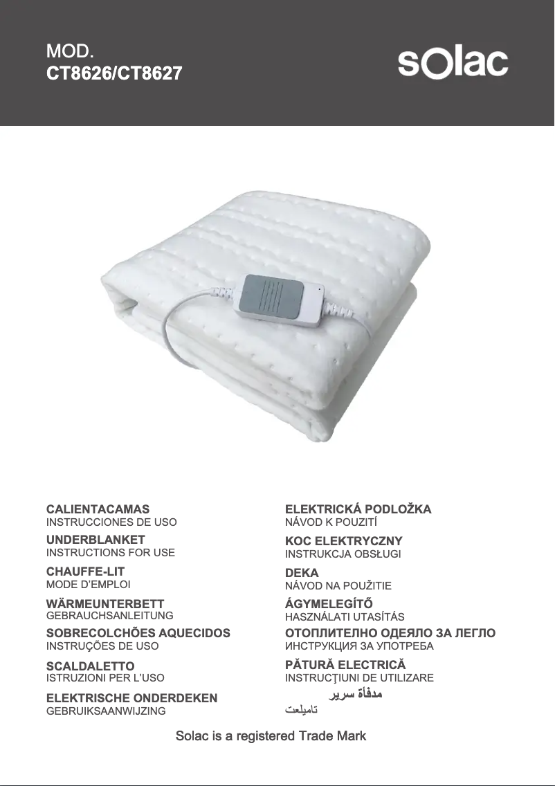 Page 1 of the manual User Manual Solac CT8626