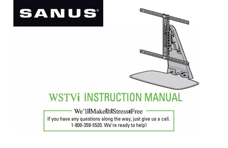 Page 1 of the manual Installation Guide Sanus WSTV1