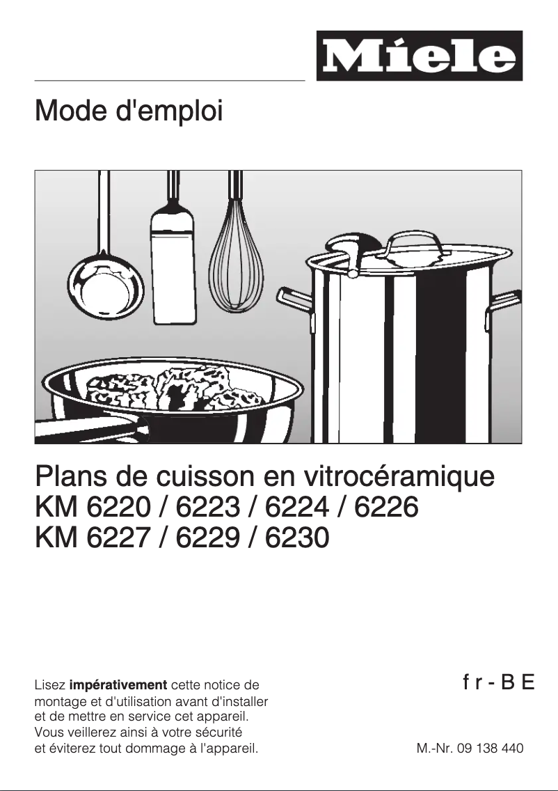 Page 1 of the manual User Manual Miele KM 6230