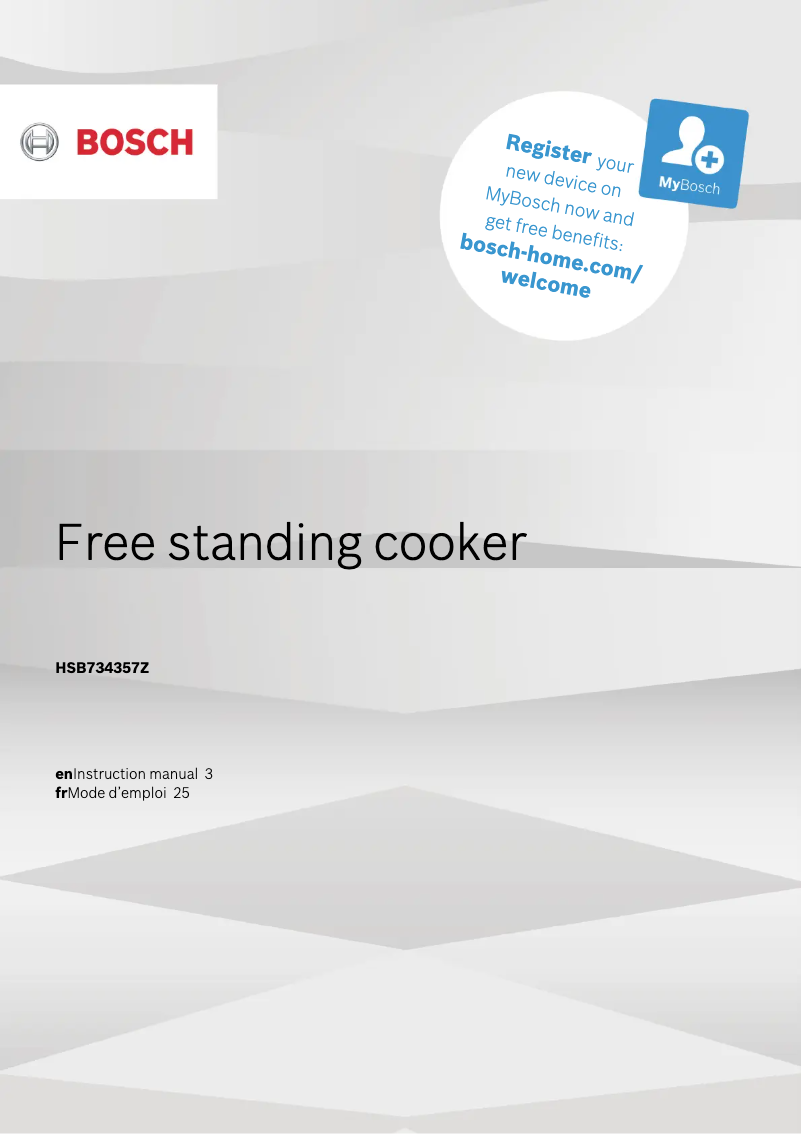 First page image of the manual for HSB734357Z