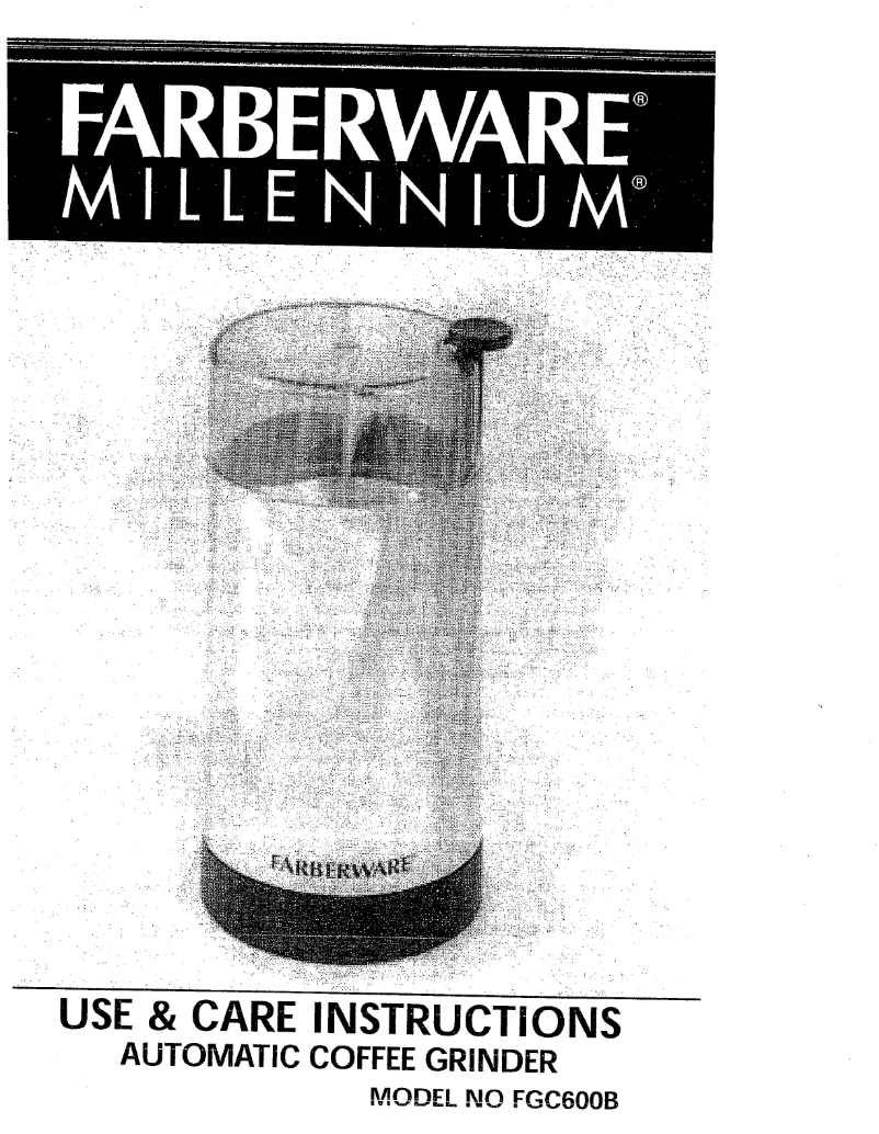 Page 1 of the manual User Manual Farberware FGC600