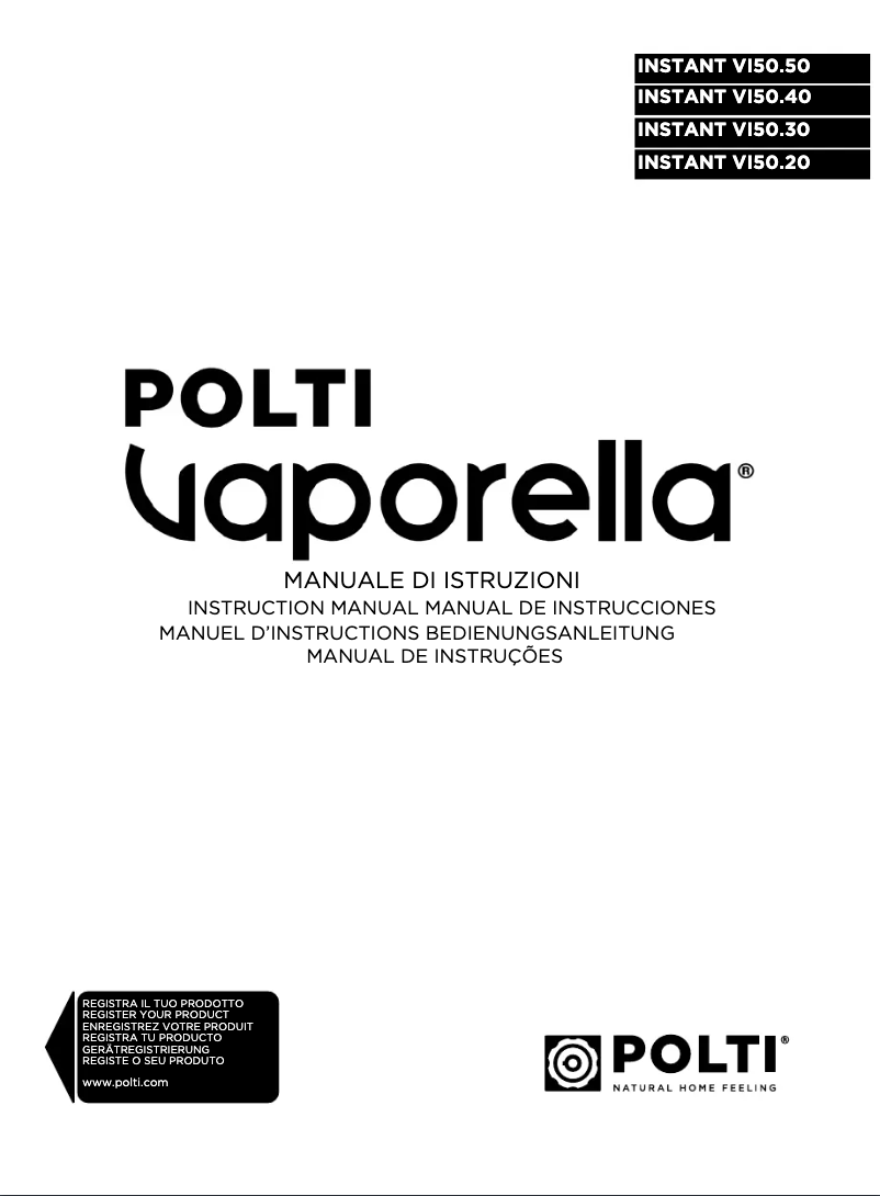 First page image of the manual for Vaporella Instant VI50.50