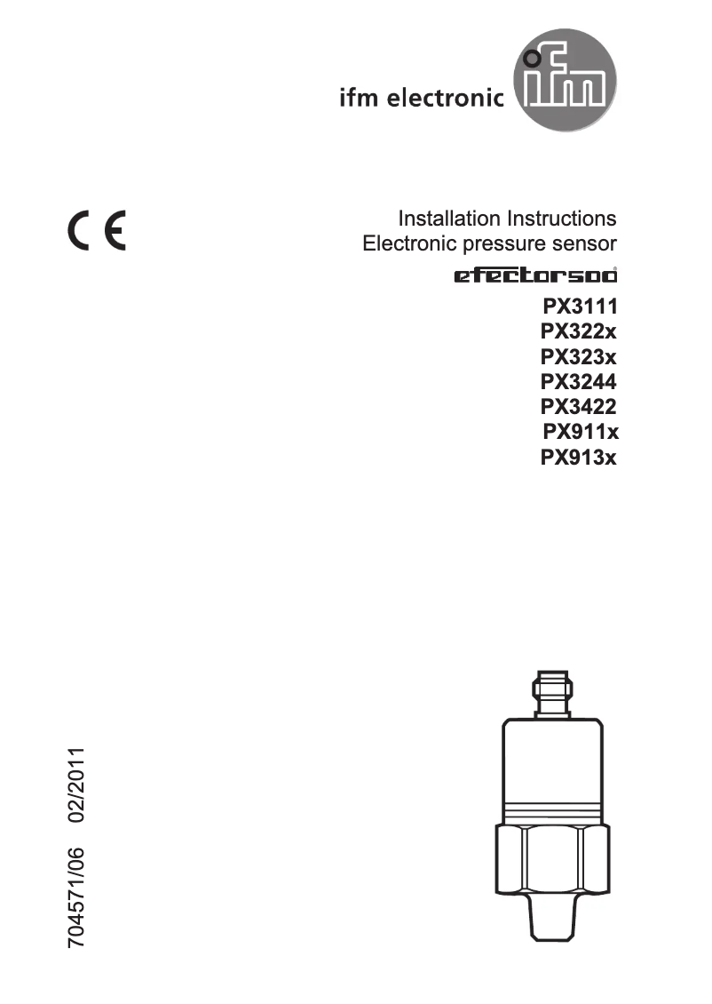 Page 1 of the manual User Manual IFM PX9114