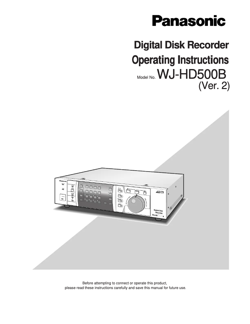 First page image of the manual for WJ-HD500