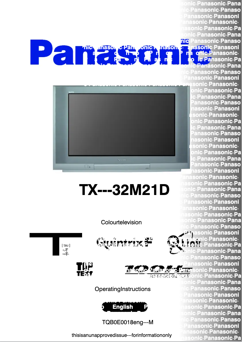 Page 1 of the manual User Manual Panasonic TX-32M21D