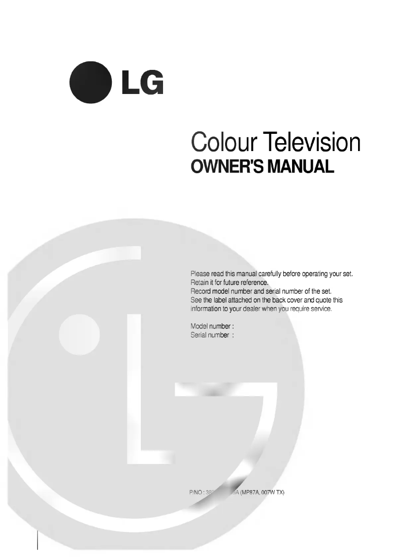 First page image of the manual for PF-60A30