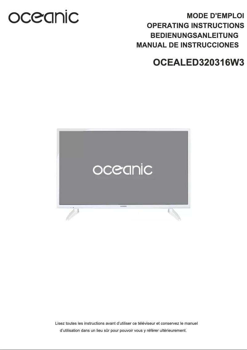 Image de la première page du manuel de l'appareil OCEALED320316W3