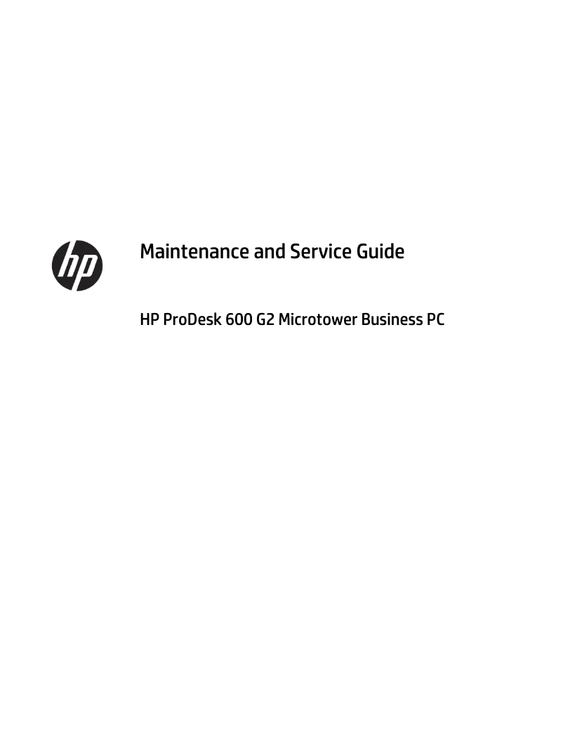 First page image of the manual for ProDesk P1G51EA