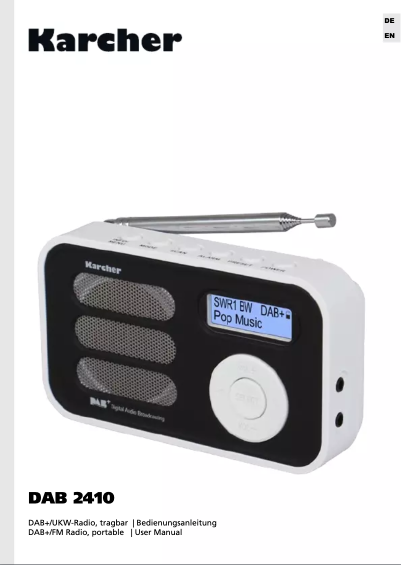 Page 1 of the manual User Manual Karcher Audio DAB 2410