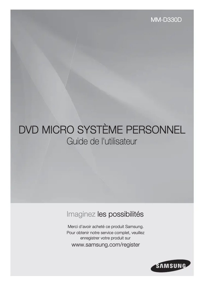 First page image of the manual for MM-D330D