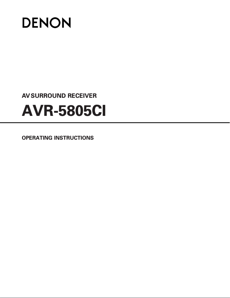 First page image of the manual for AVR-5805CI