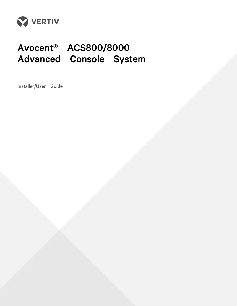 First page image of the manual for Avocent ACS 802EAC