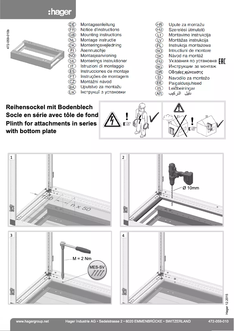 Page 1 of the manual User Manual Hager FG21WF