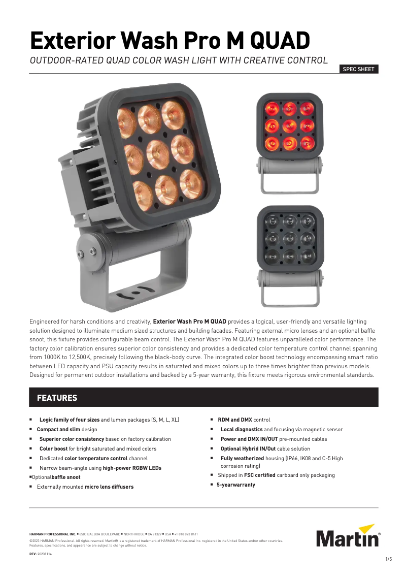 First page image of the manual for Exterior Wash Pro M QUAD