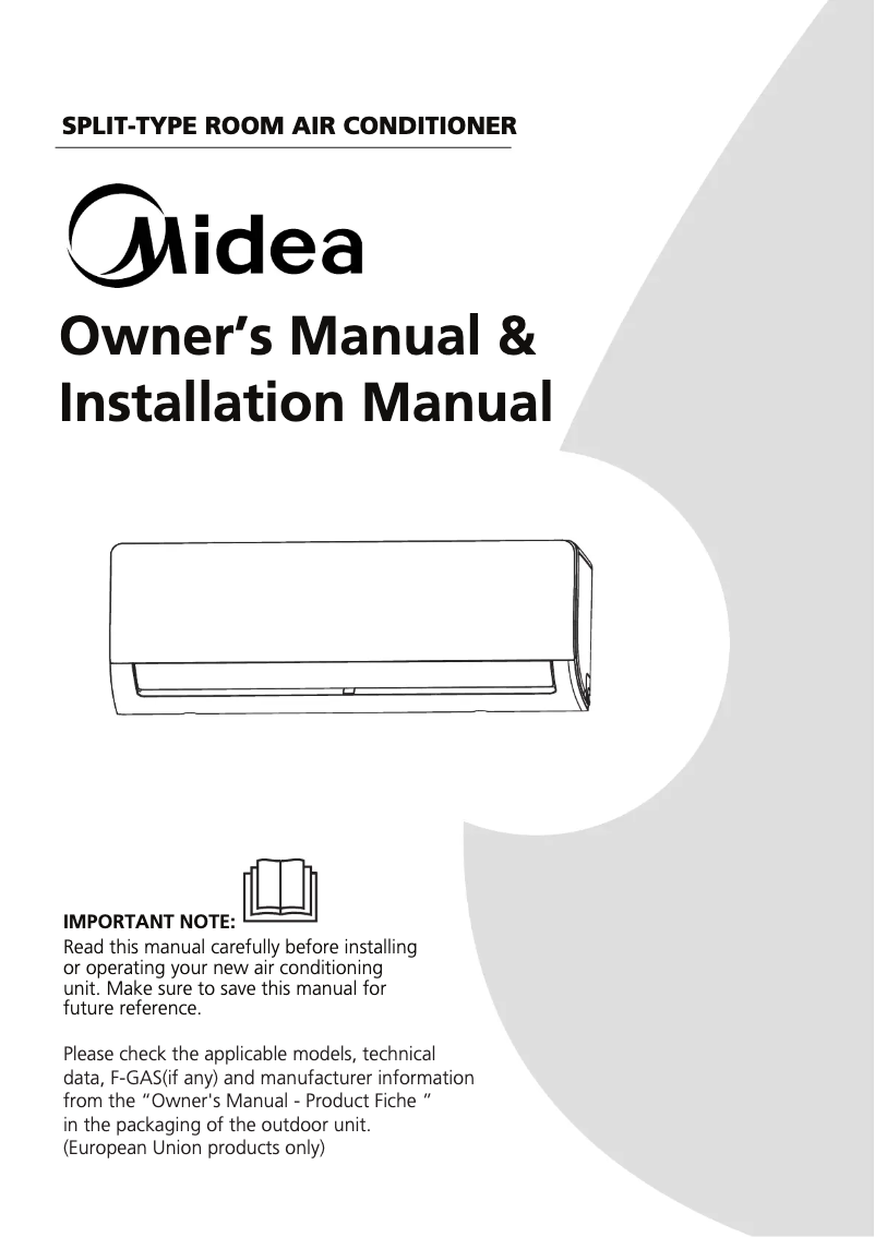 Page 1 of the manual User Manual Midea MSAGC-18CRDN8-QD0GA