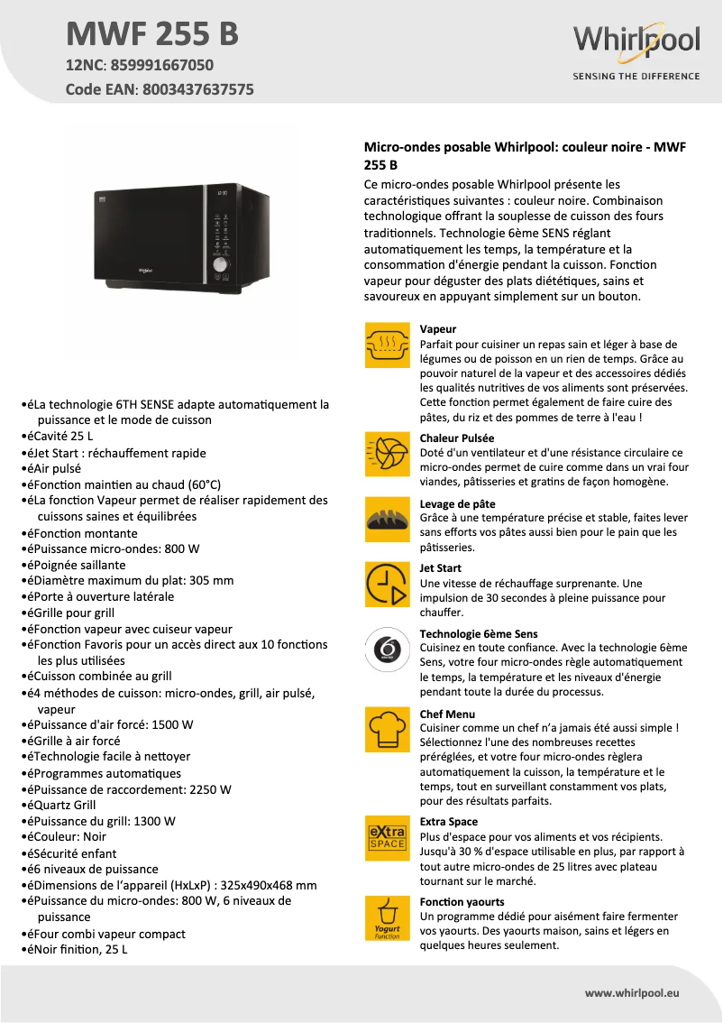 First page image of the manual for MWF 255