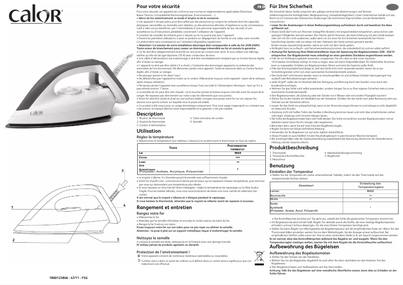 Page 1 of the manual User Manual Calor EasyDry FS4020