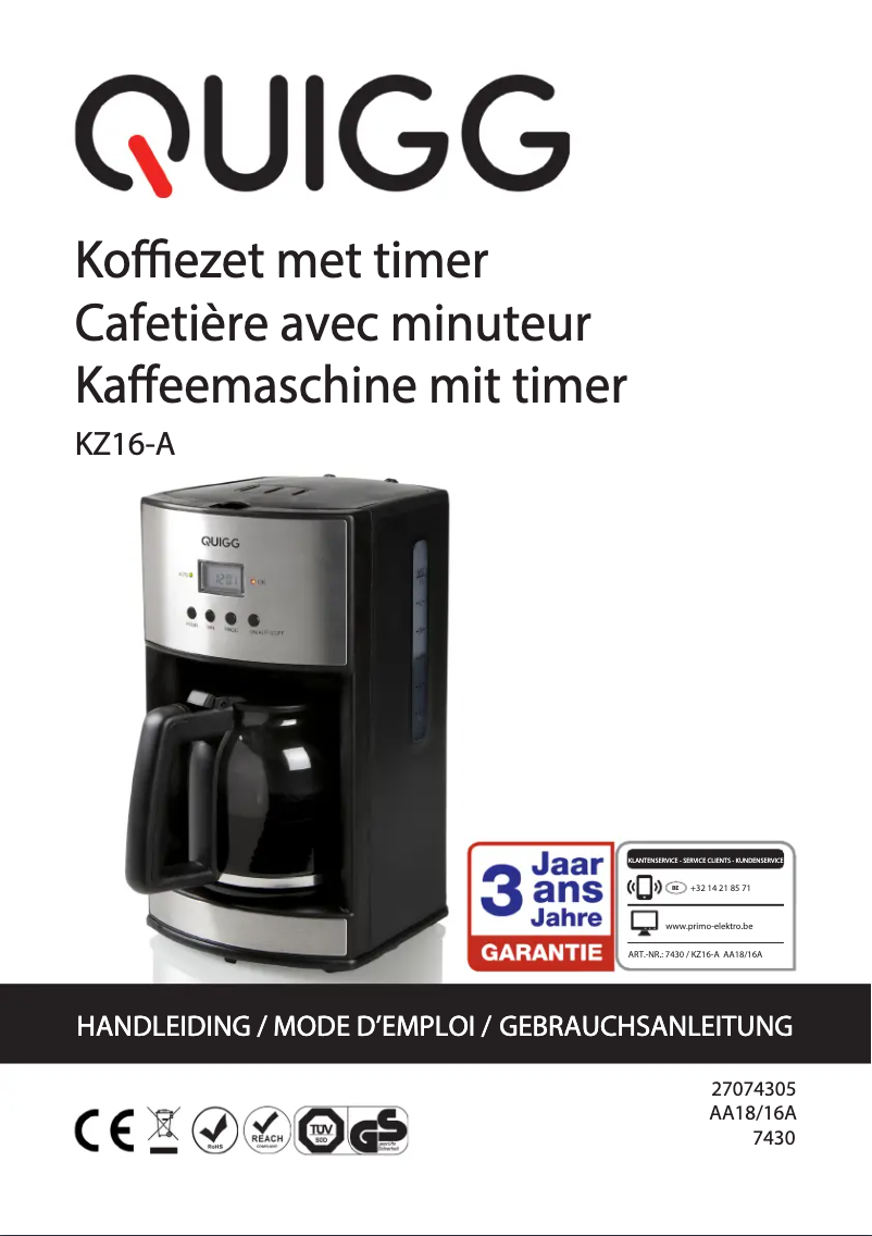 First page image of the manual for KZ16