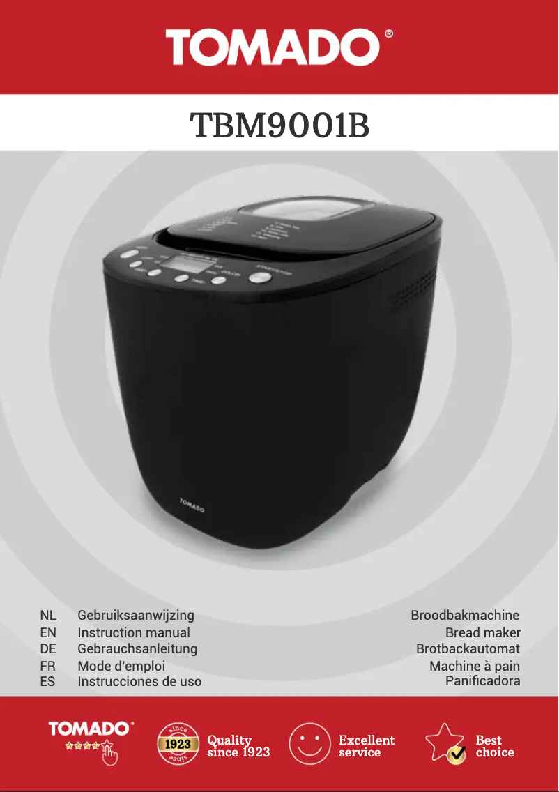 First page image of the manual for TBM9001B