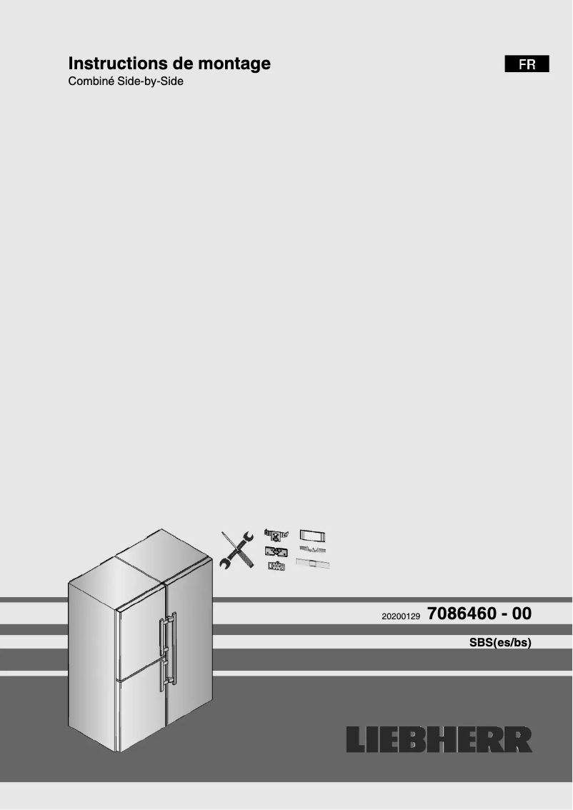 Page 1 of the manual Installation Guide Liebherr SBSes 8496 Premium