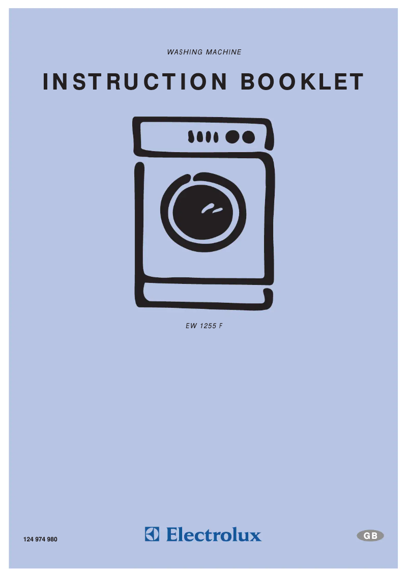 Page 1 of the manual User Manual Electrolux EW1255W