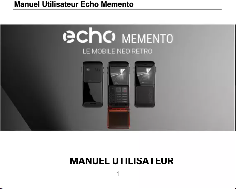 Page 1 of the manual User Manual Echo Memento