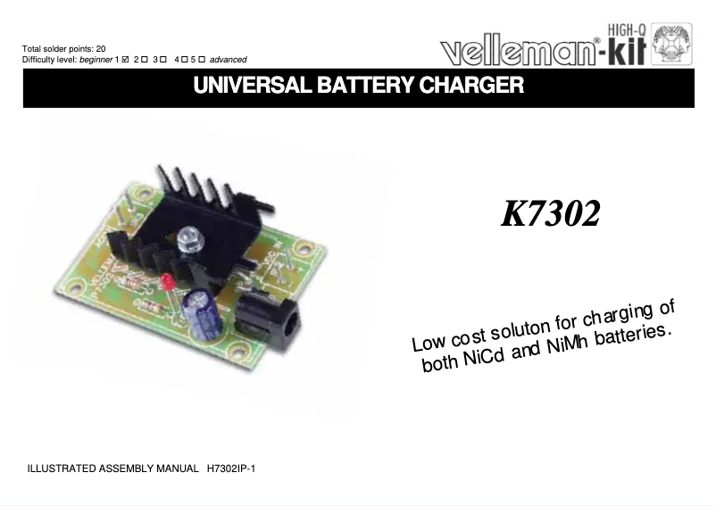 Page 1 of the manual User Manual Velleman K7302