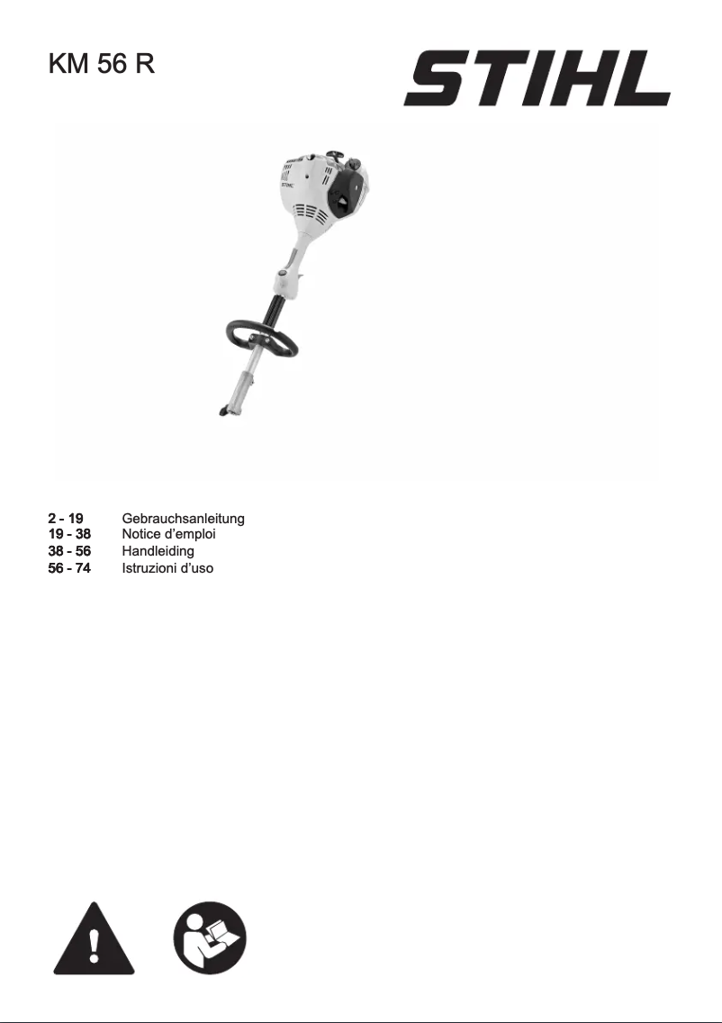 First page image of the manual for KM 56 R