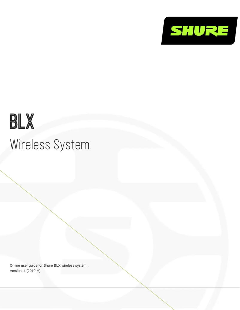 Page 1 of the manual User Manual Shure BLX14R/MX53