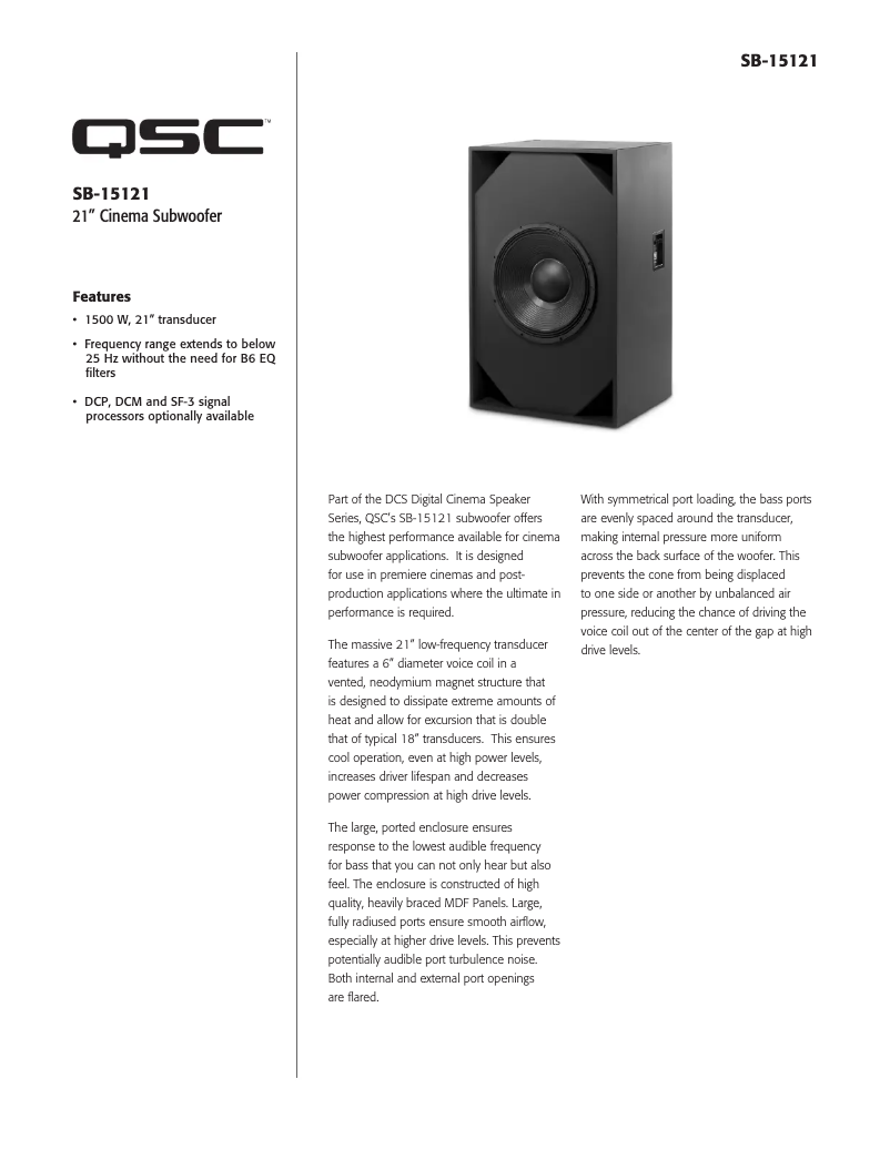 First page image of the manual for SB-15121
