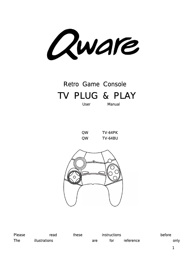 Page 1 de la notice Manuel utilisateur Qware TV-64BU