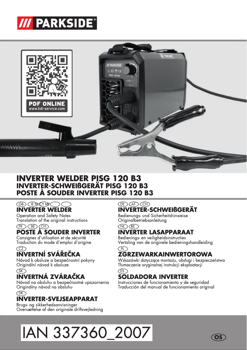 Page 1 of the manual User Manual Parkside PISG 120 B3