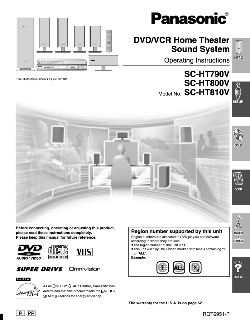 First page image of the manual for SC-HT810