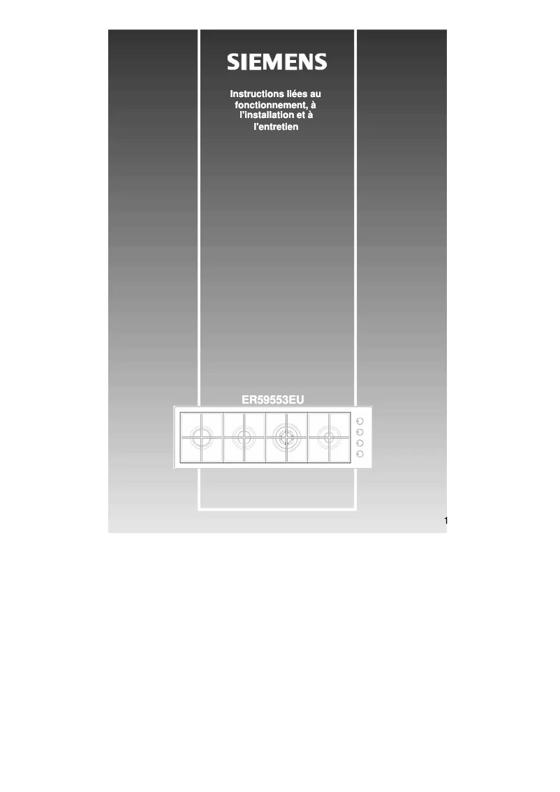 Page 1 of the manual User Manual Siemens ER59553EU