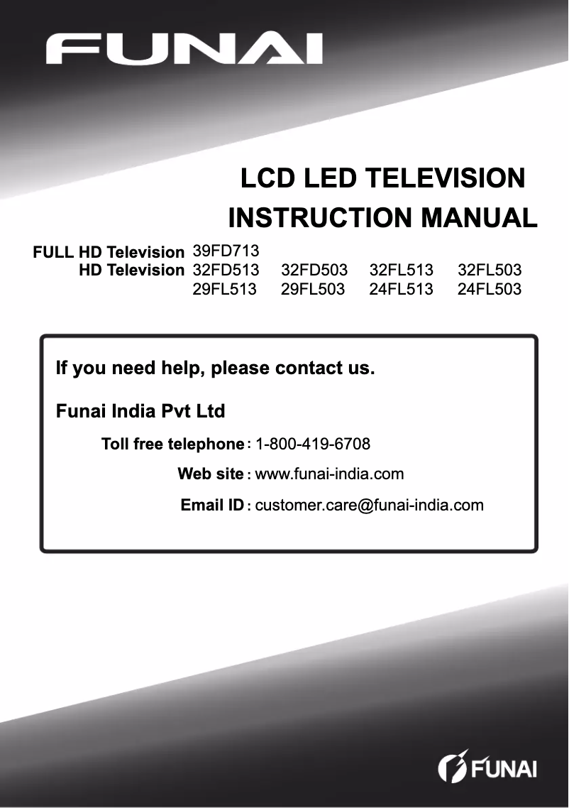 Page 1 of the manual User Manual Funai 32FD503
