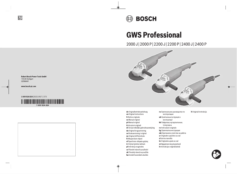 Page 1 of the manual User Manual Bosch GWS 2400 J Professional