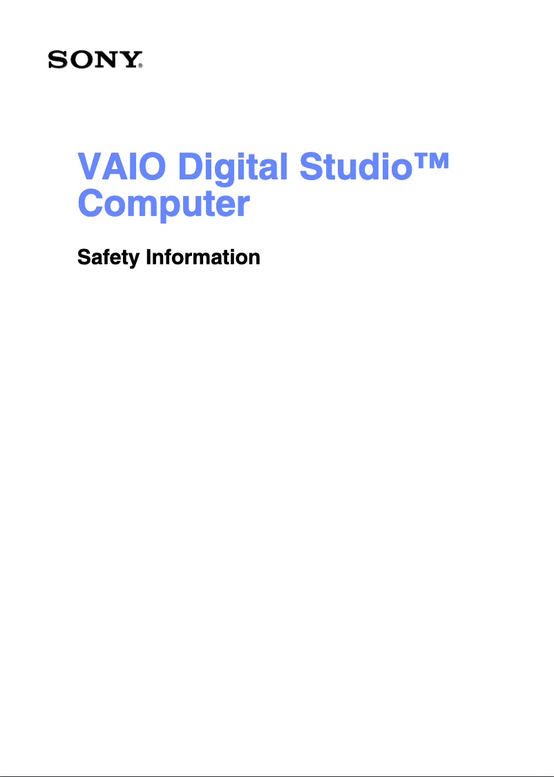 First page image of the manual for Vaio PCV-RX680G